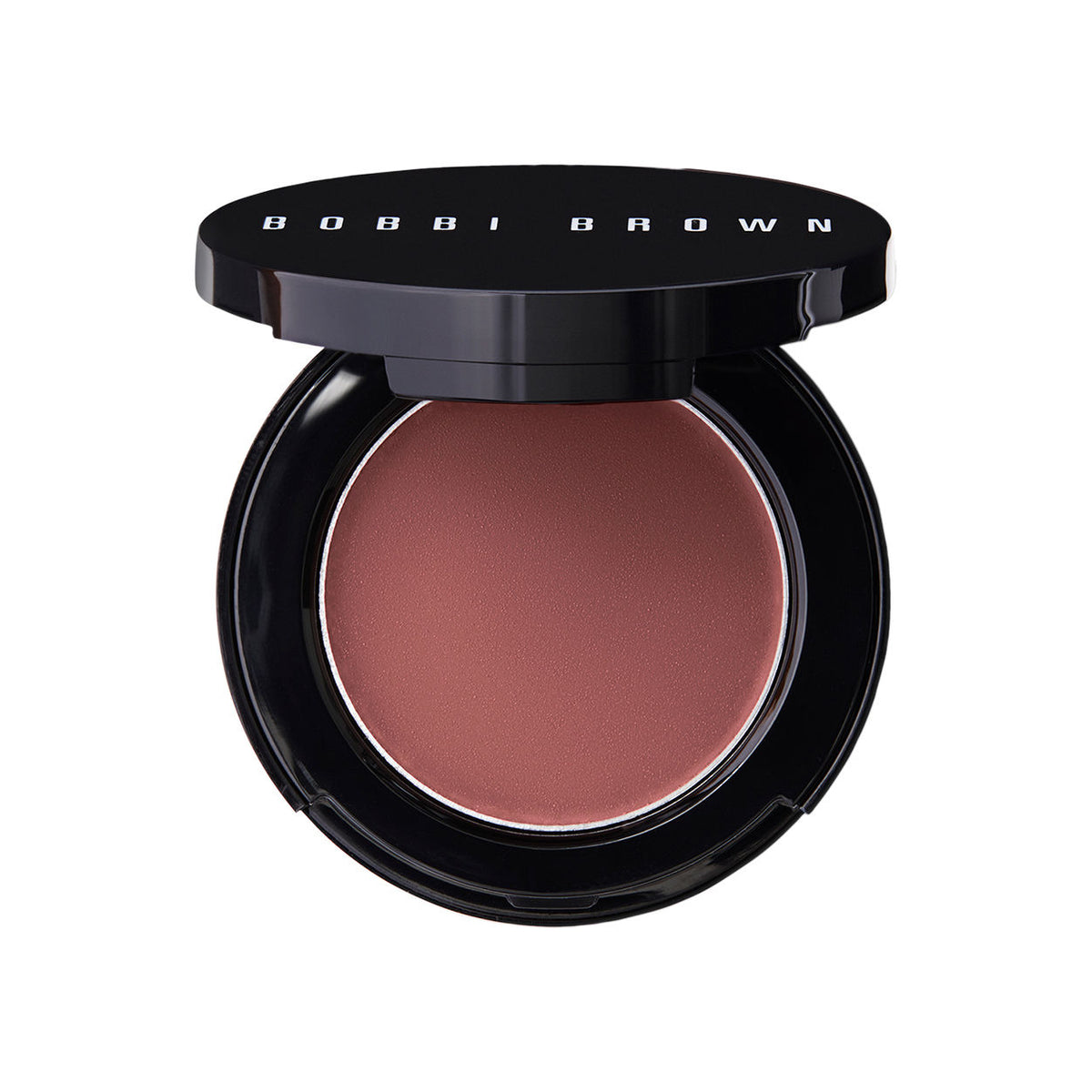 Open mirrored compact containing rose-colored Bobbi Brown Pot Rouge For Lips and Cheeks.