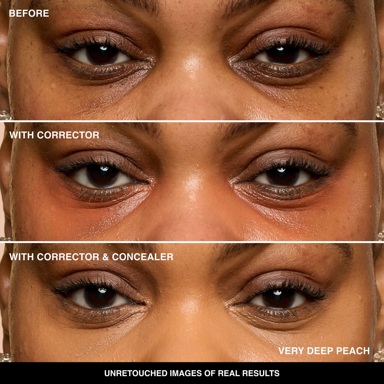 Before and after results of using Bobbi Brown Very Deep Peach variant: Very Deep Peach