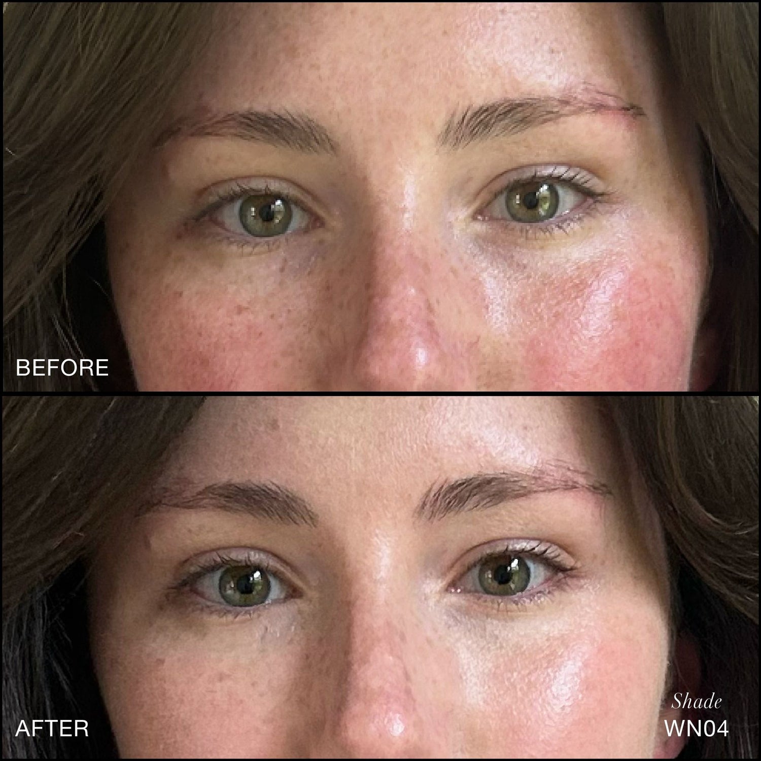Before and after results of using RMS Beauty Revitalize Hydra Concealer variant: WN04