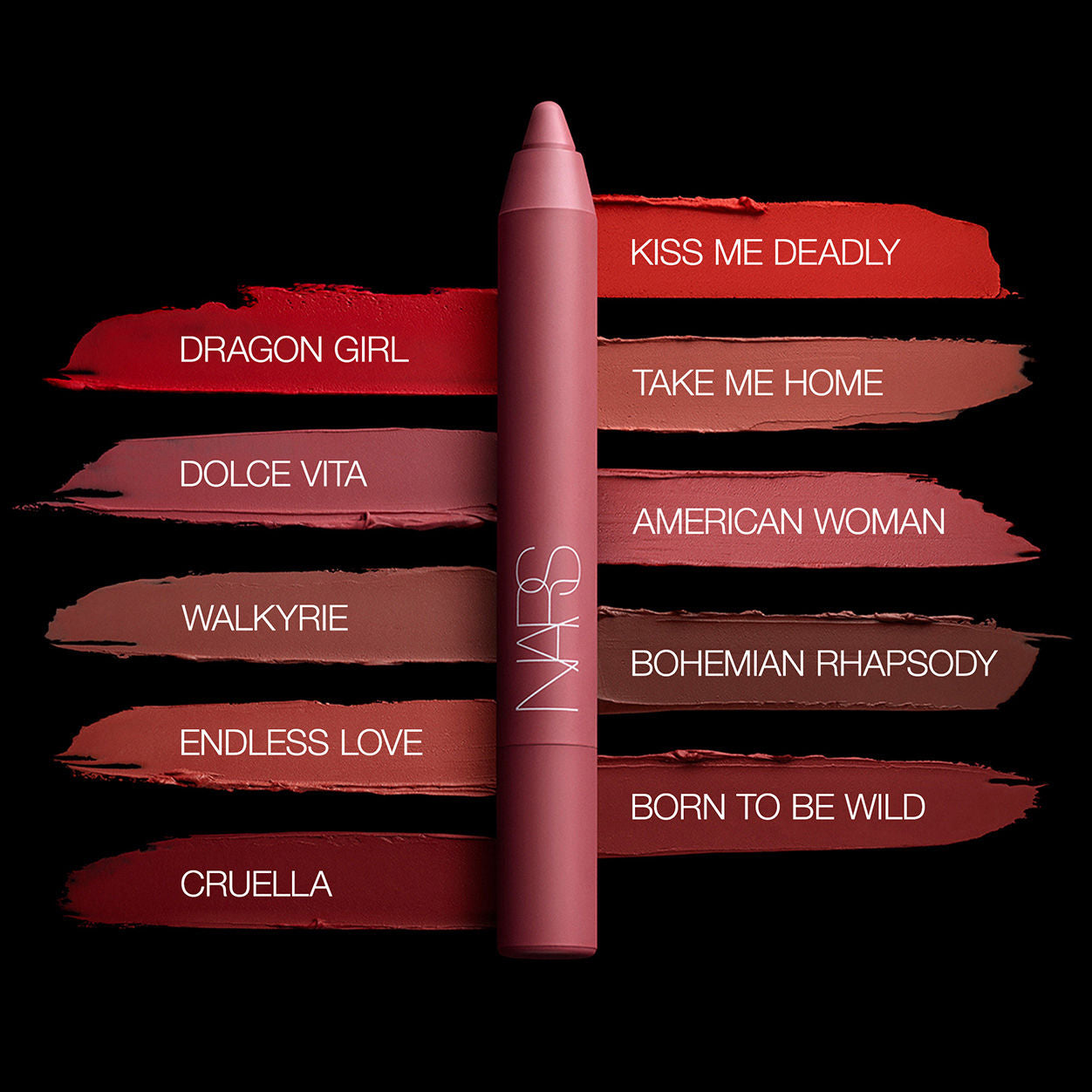 Group swatch image of Nars Powermatte High-Intensity Long-Lasting Lip Pencil
