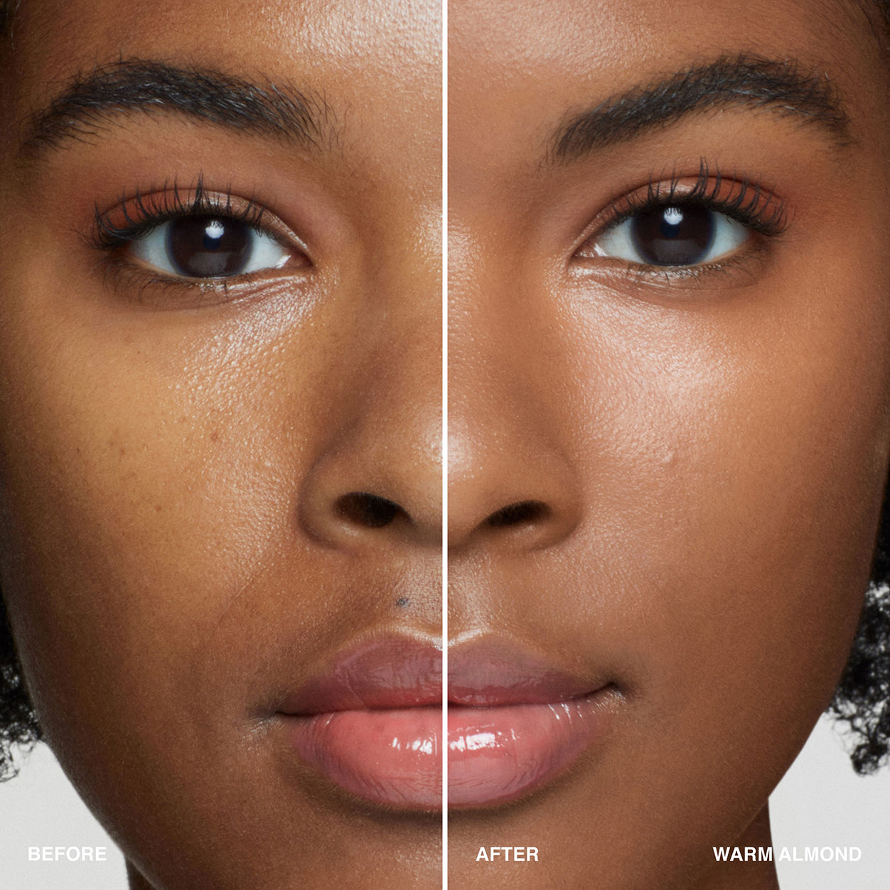 Before and after results of using Bobbi Brown Intensive Serum Foundation SPF 40/30 variant: Warm Almond