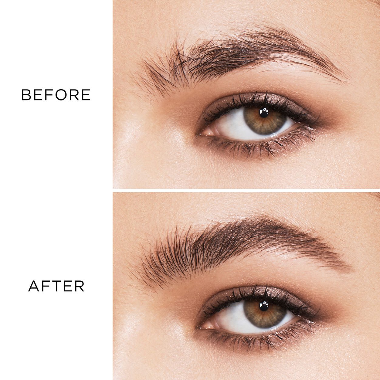 Before and after results of using variant: Warm Brunette