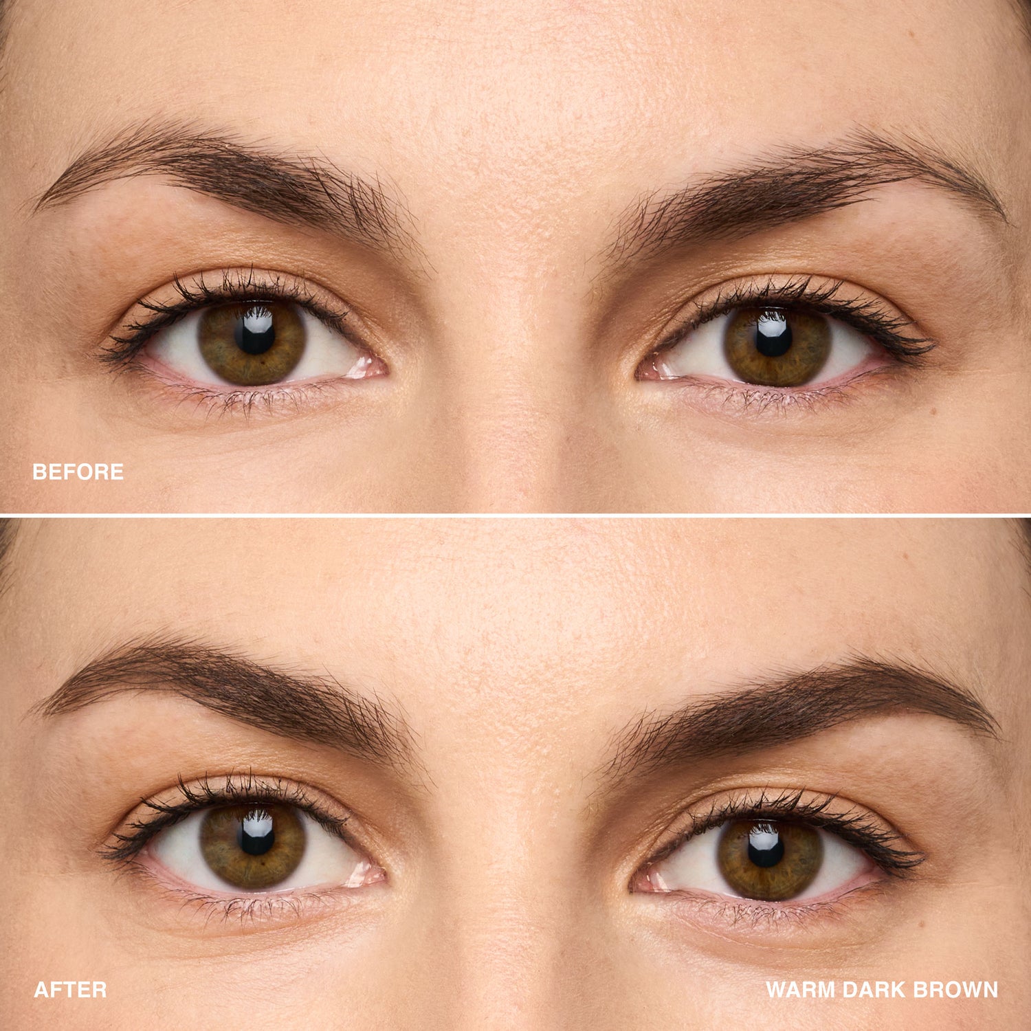 Before and after results of using Bobbi Brown Precise 24-Hour Ultra Slim Eyebrow Pencil variant: Warm Dark Brown