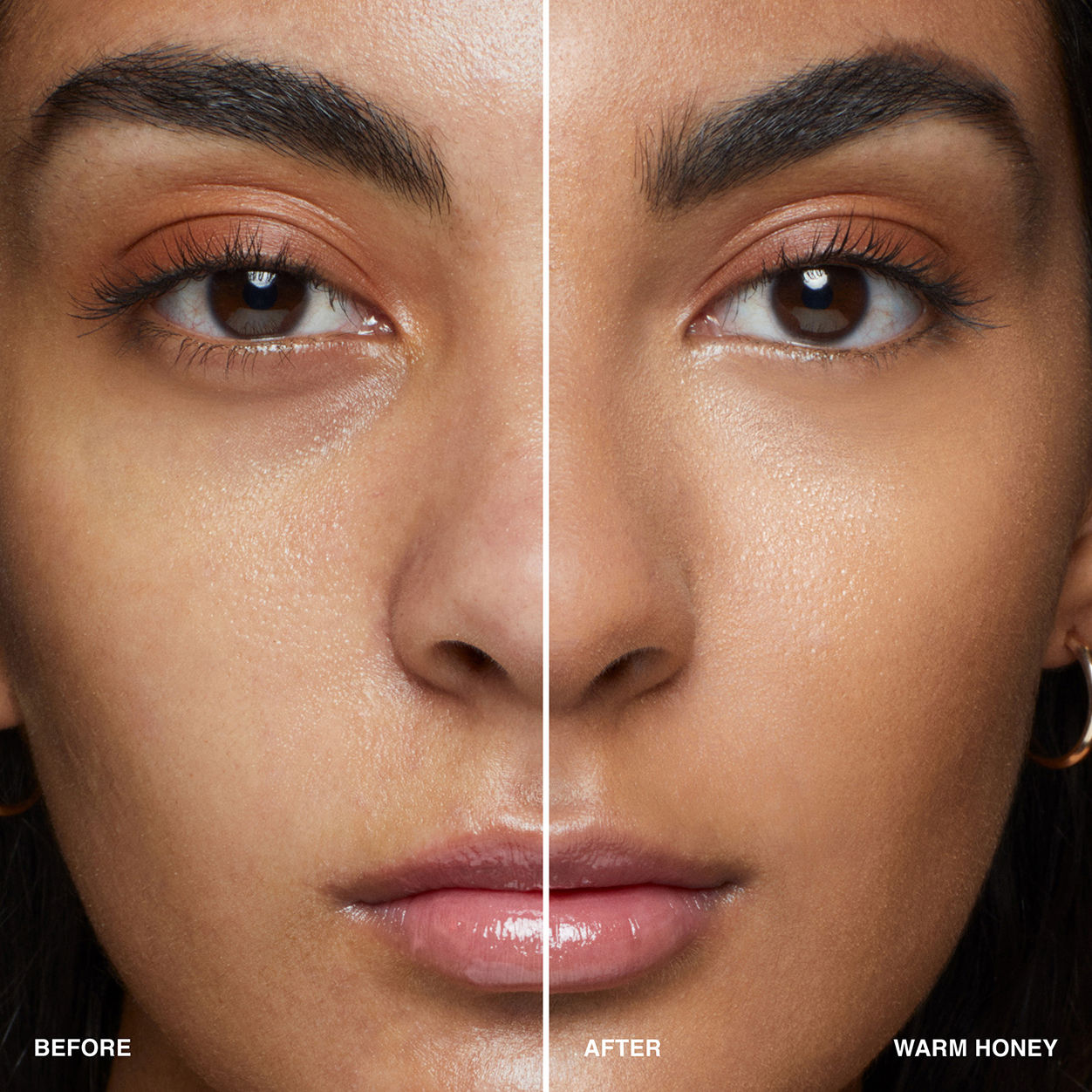 Before and after results of using Bobbi Brown Intensive Serum Foundation SPF 40/30 variant: Warm Honey