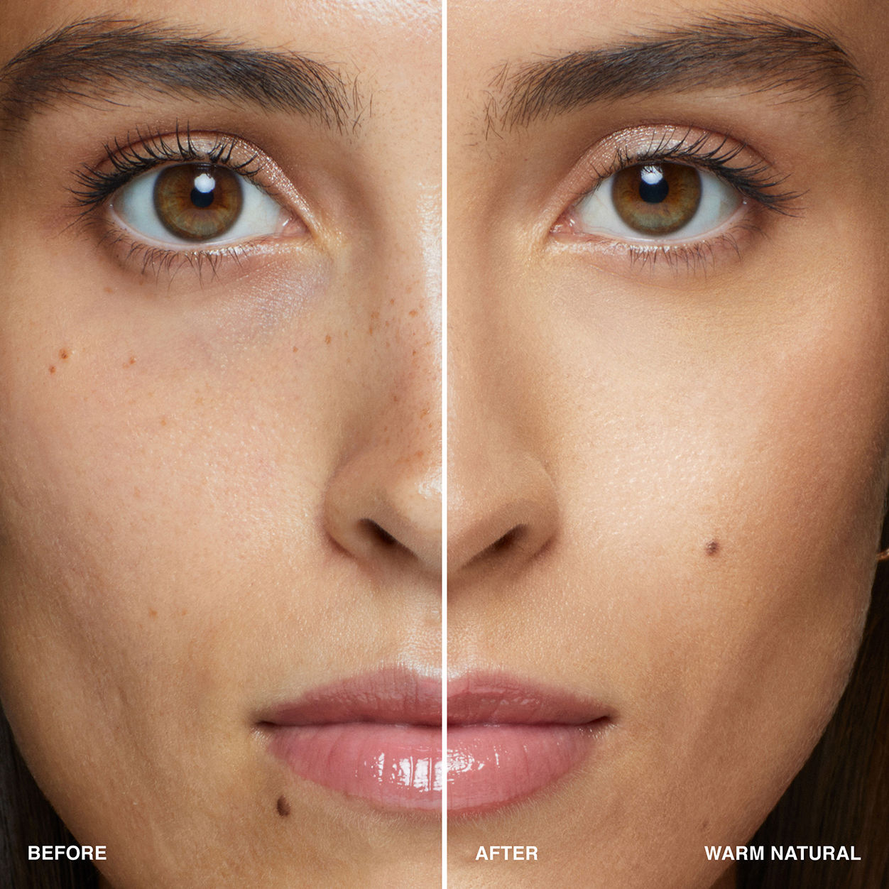 Before and after results of using Bobbi Brown Intensive Serum Foundation SPF 40/30 variant: Warm Natural