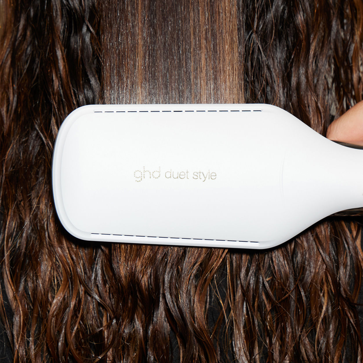 Lifestyle image of GHD Duet Style 2-in-1 Hot Air Styler variant: White