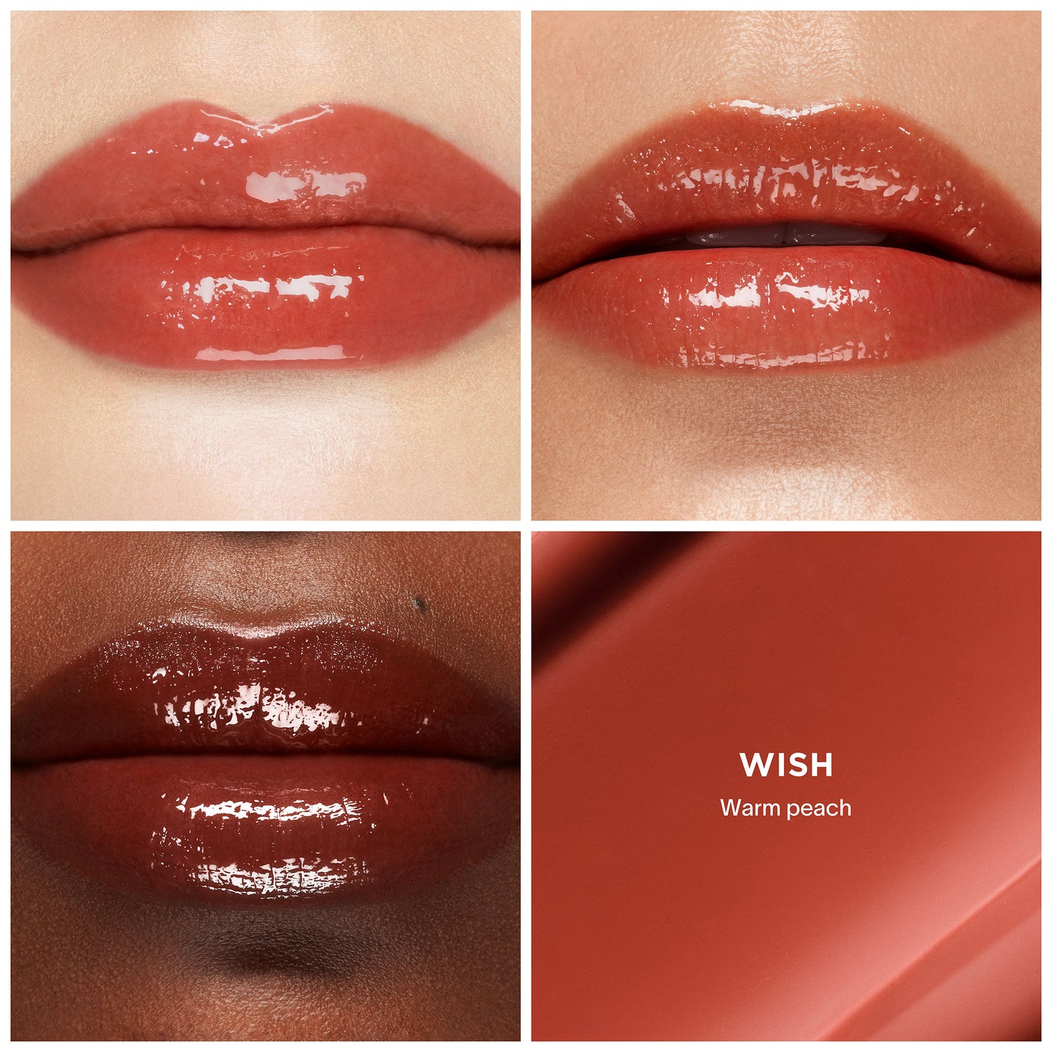 A shade comparison of Hourglass Phantom Volumizing Glossy Balm variant: Wish 95