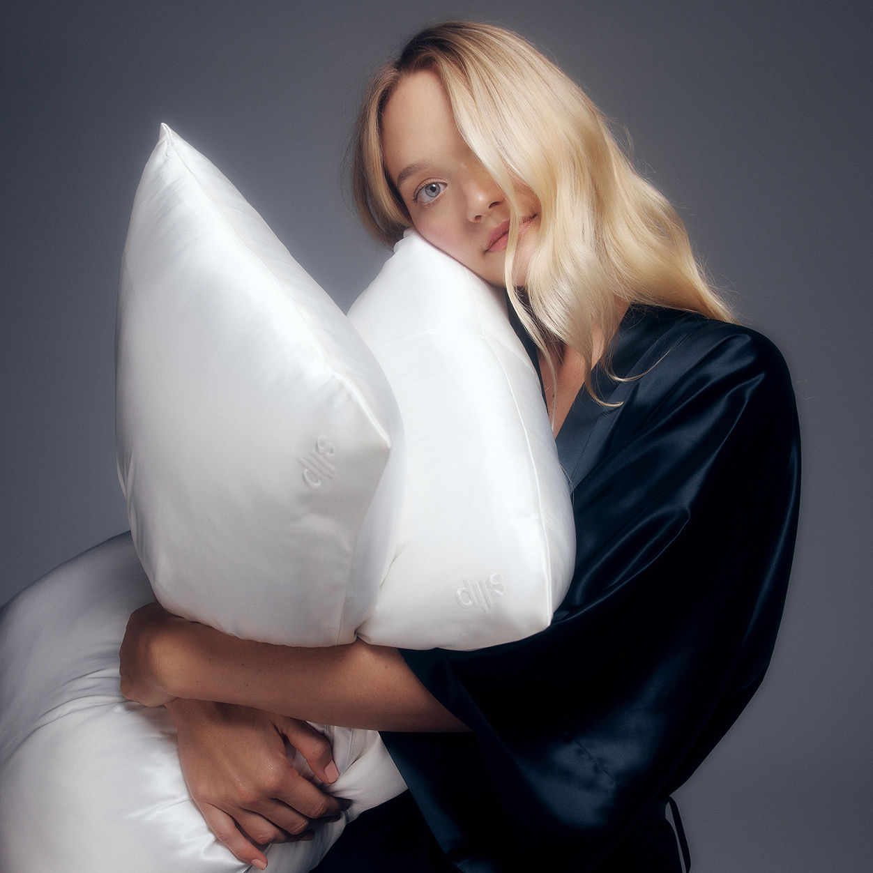 Model image of Slip Pure Silk King Pillowcase variant: white