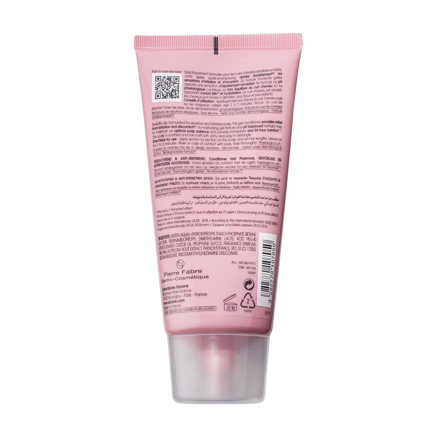 Klorane Gel Conditioner With peony back packaging image.