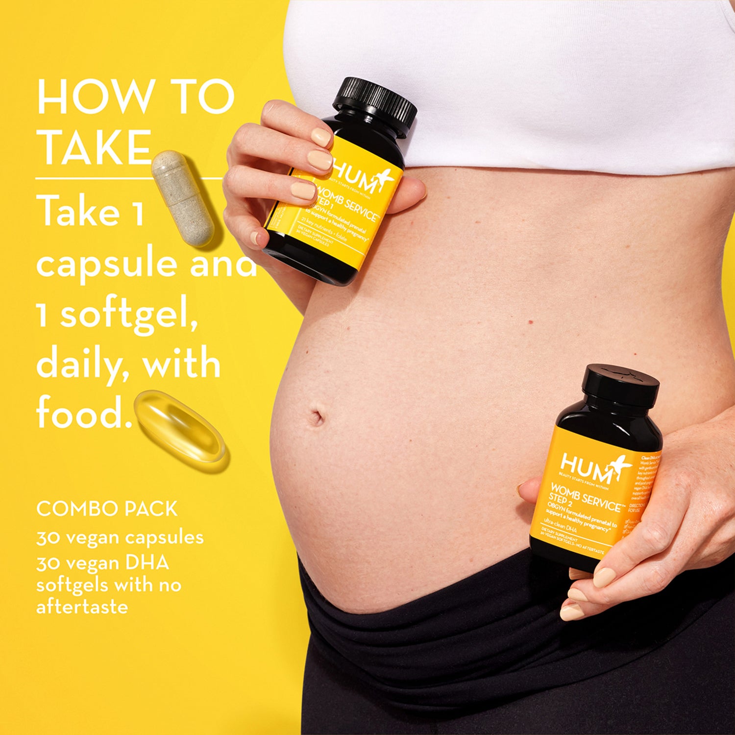 Hum Womb Service Step 1 and Step 2 Dietary Supplements infographics image .