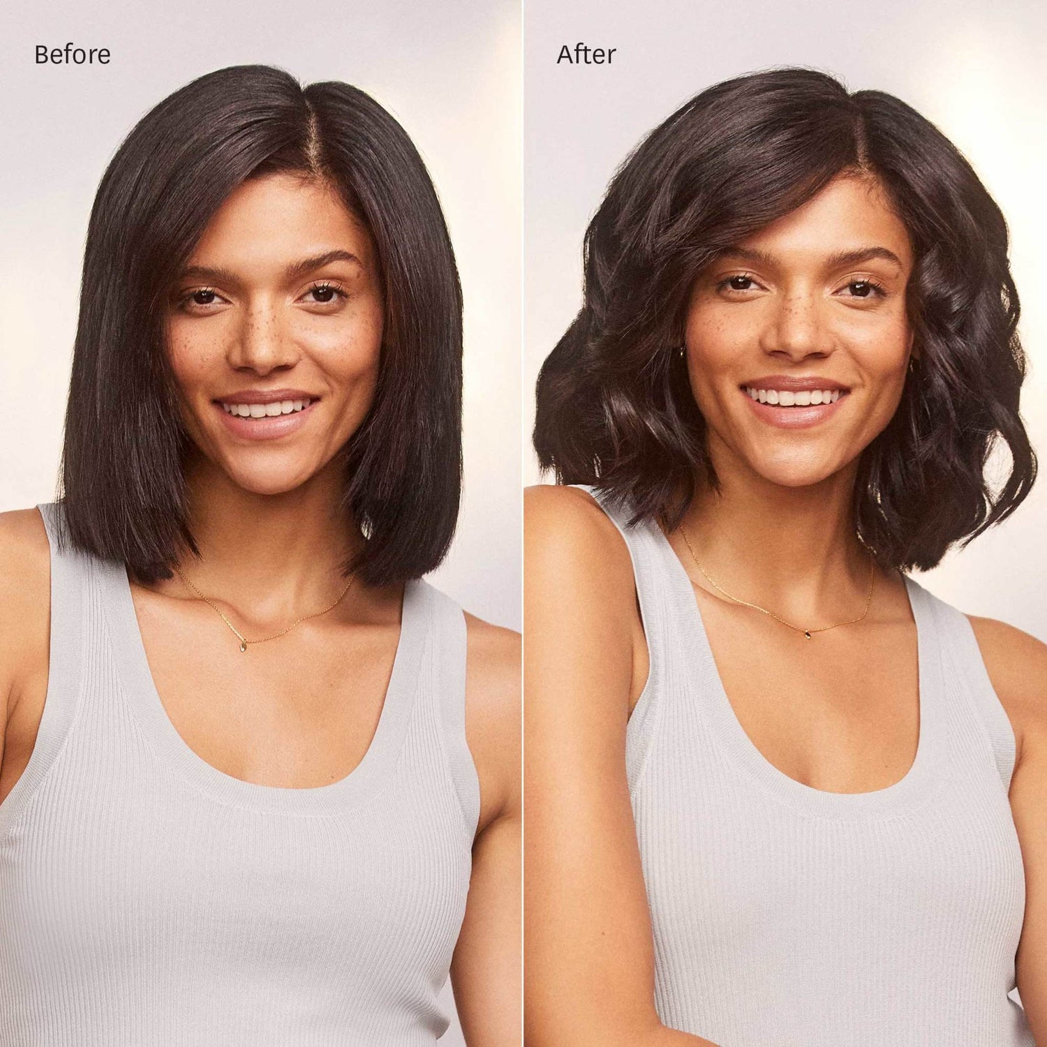 T3 Undone Waves 1" Straight Barrel before and after image 2 .