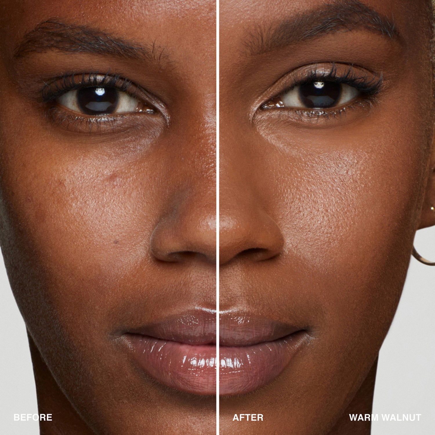 Bobbi Brown Intensive Serum Foundation SPF 40/30 Color/Shade variant: Warm Walnut before and after image . This product is for deep warm golden complexions