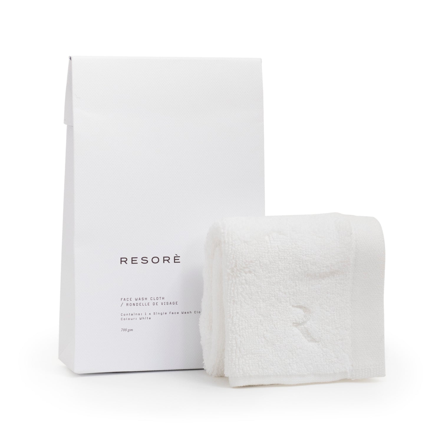 Resorè Face Wash Cloth Color/Shade variant: White main image.