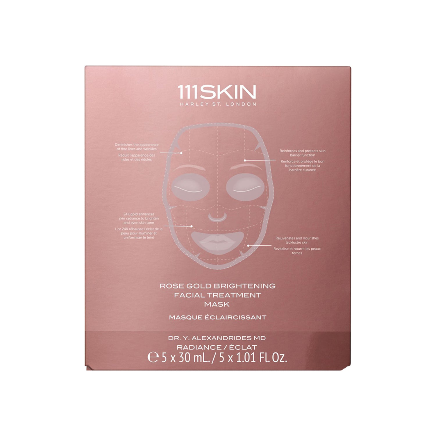 111SKIN Rose Gold Brightening Facial Treatment Mask Size variant: 5 Treatments main image.