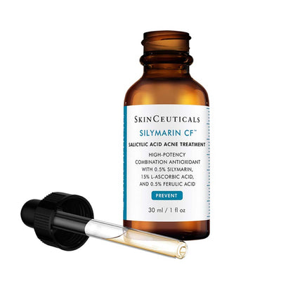 Bottle of SkinCeuticals Silymarin CF with cap removed