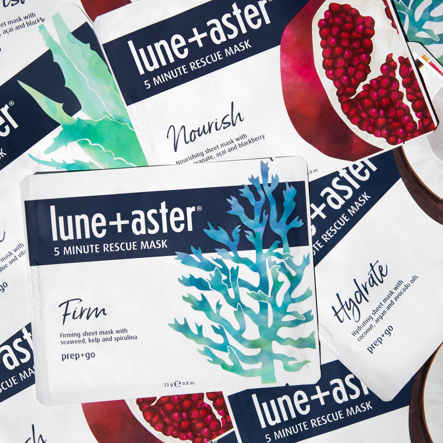 Lune+Aster 5 Minute Rescue Mask Assortment Trio Hydrate, Firm and Nourish