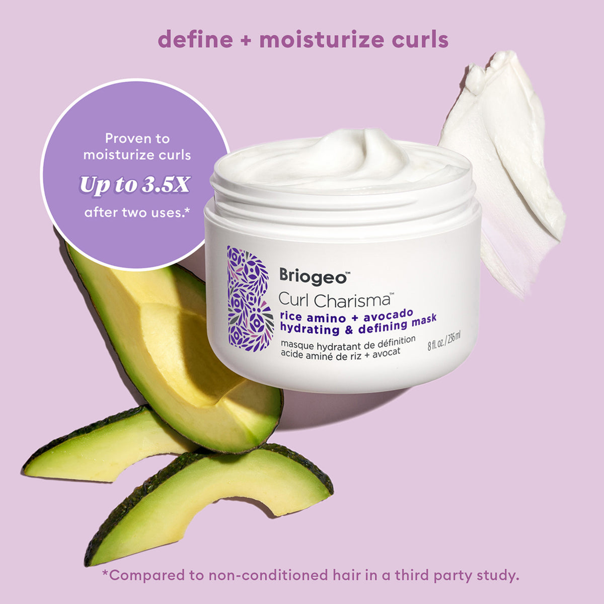 Briogeo Curl Charisma Rice Amino and Avocado Hydrating and Defining Hair Mask .