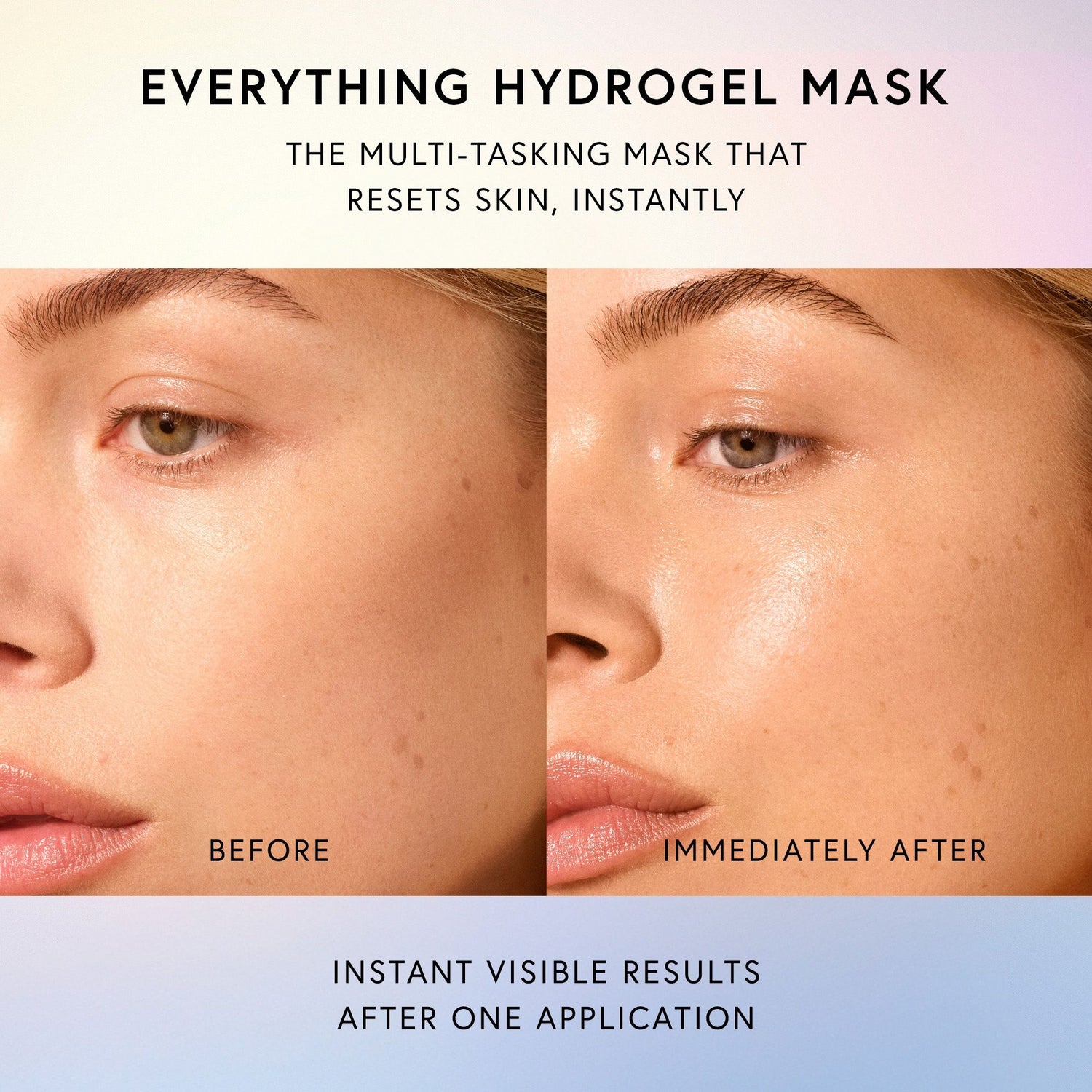 Before and after results of using Dr. Barbara Sturm Everything Hydrogel Mask