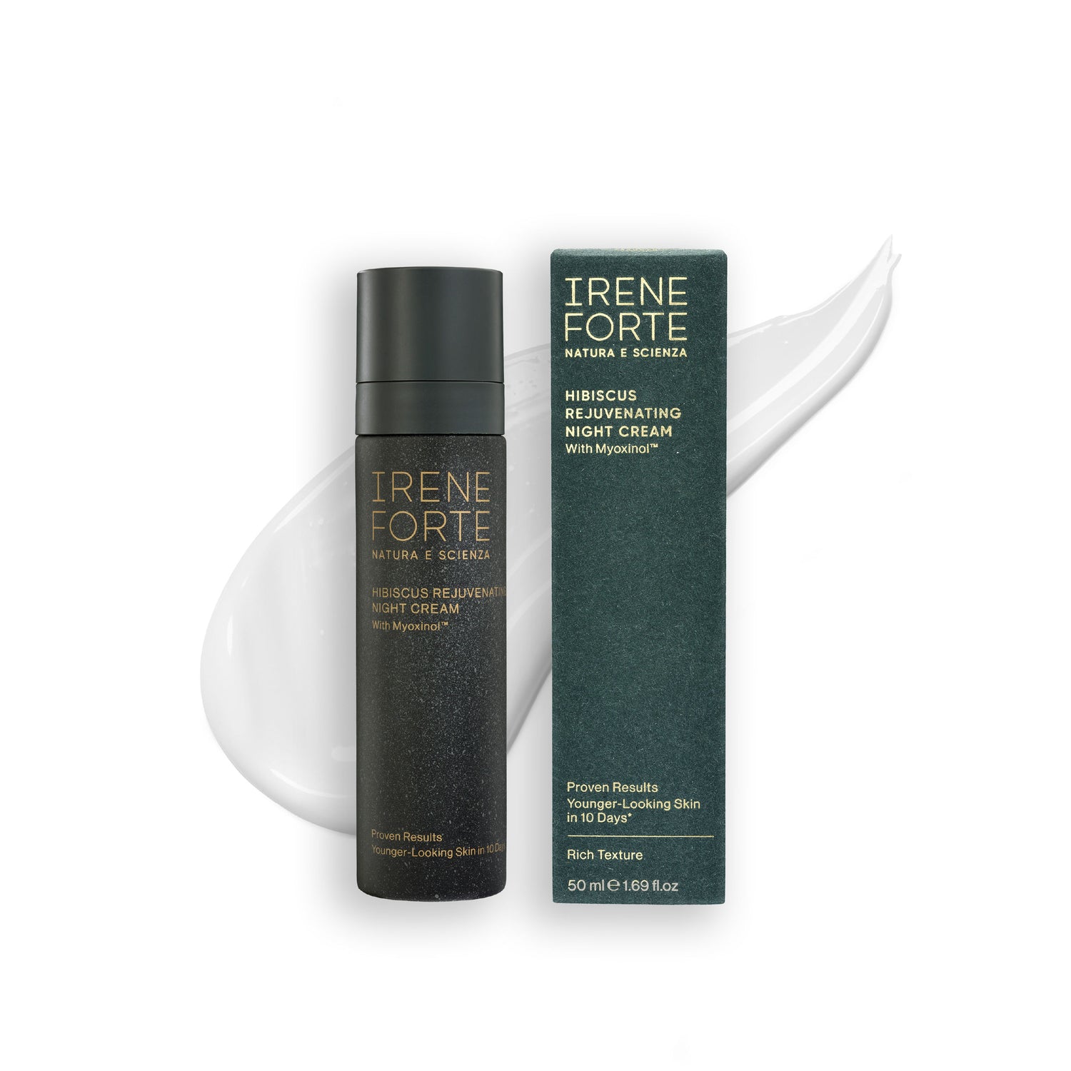 Image of an open Irene Forte Hibiscus Night Cream With Myoxinol