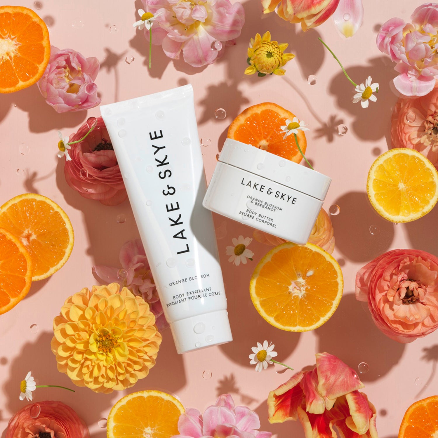 Lake & Skye Orange Blossom and Bergamot Body Butter and Orange Blossom Body Exfoliant Gift Set (Limited Edition) lifestyle image .