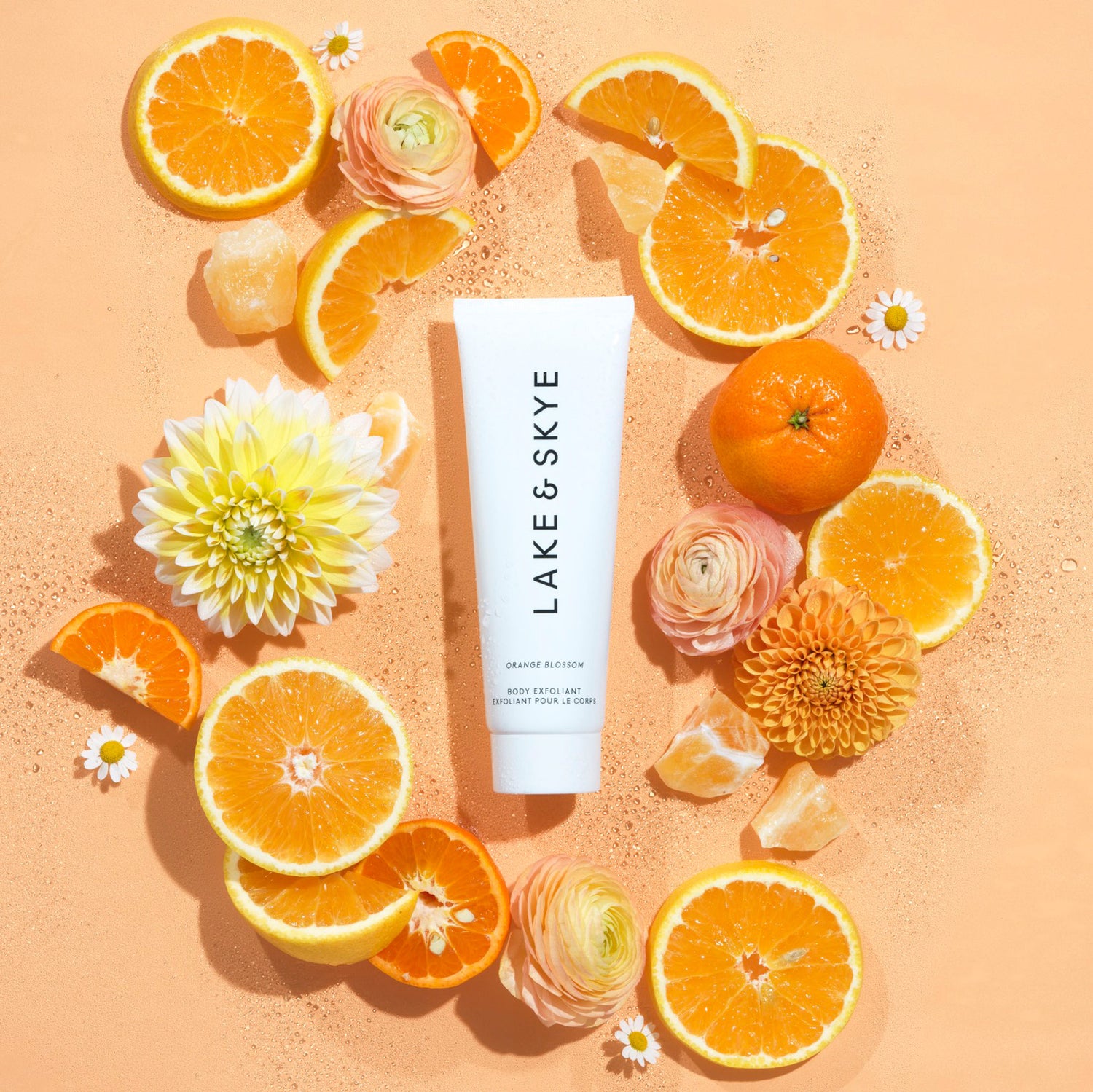 Lifestyle image of Lake & Skye Orange Blossom Body Exfoliant