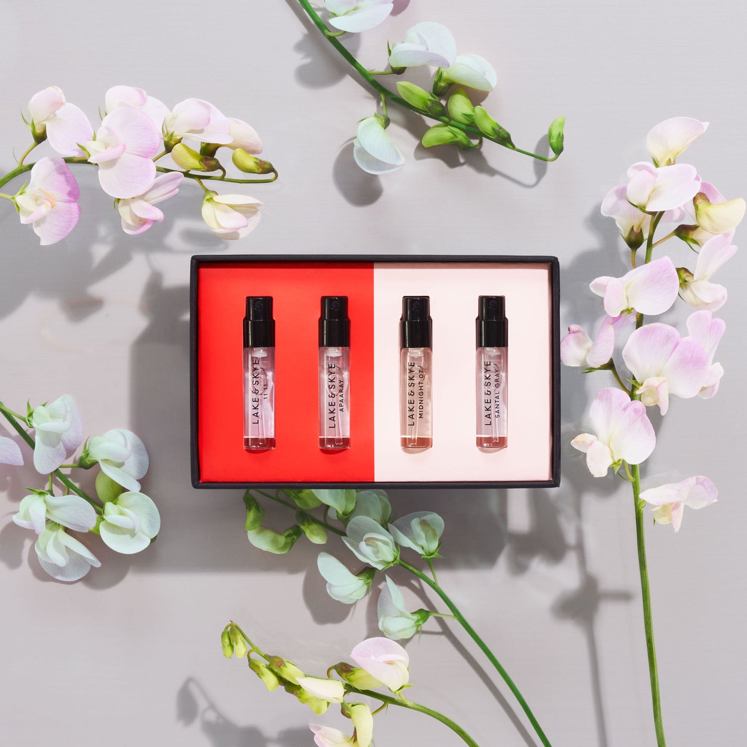 Lifestyle image of Lake & Skye Eau de Parfum, Four-Piece Discovery Set