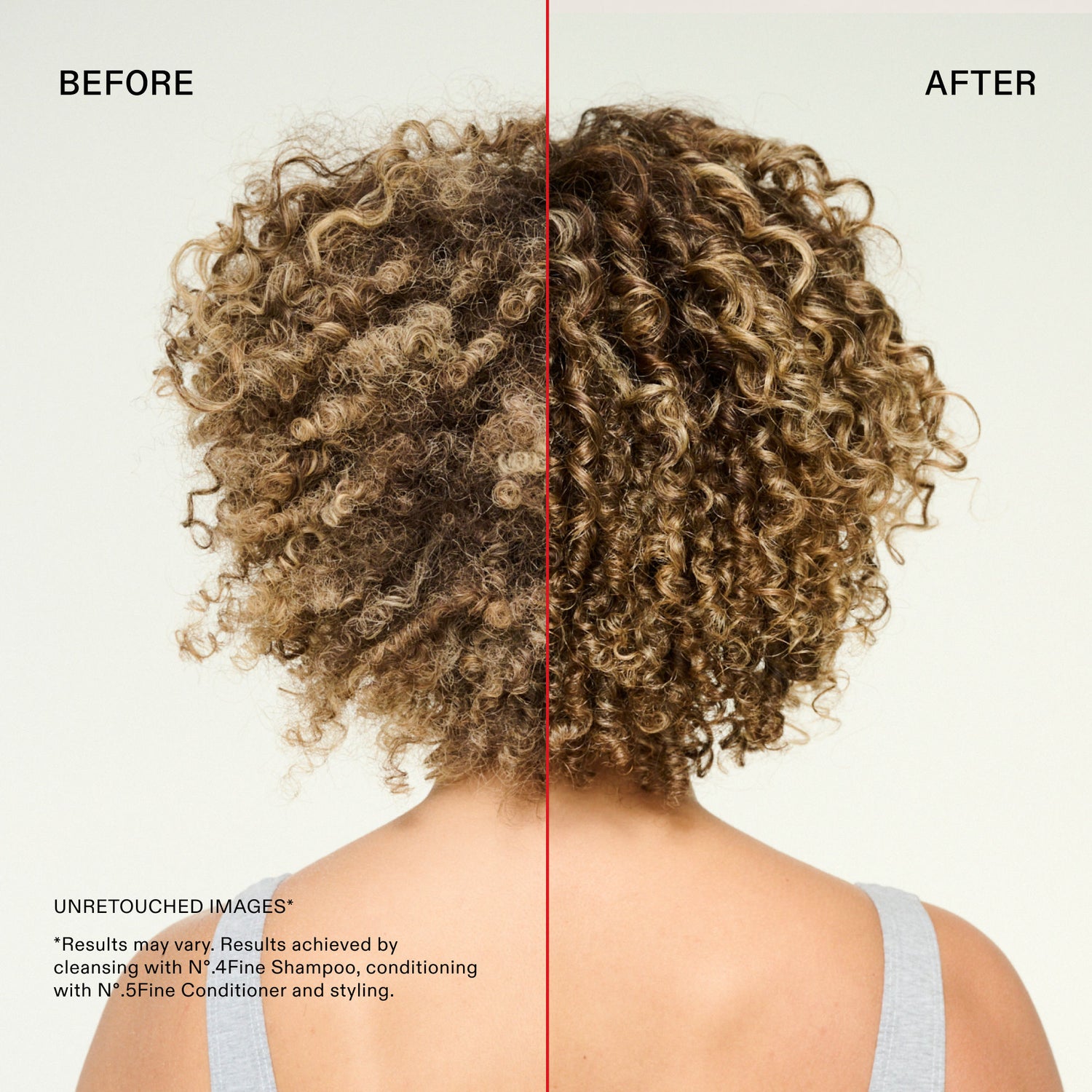 Before and after results of using Olaplex No. 4Fine Bond Maintenance Volumizing Shampoo