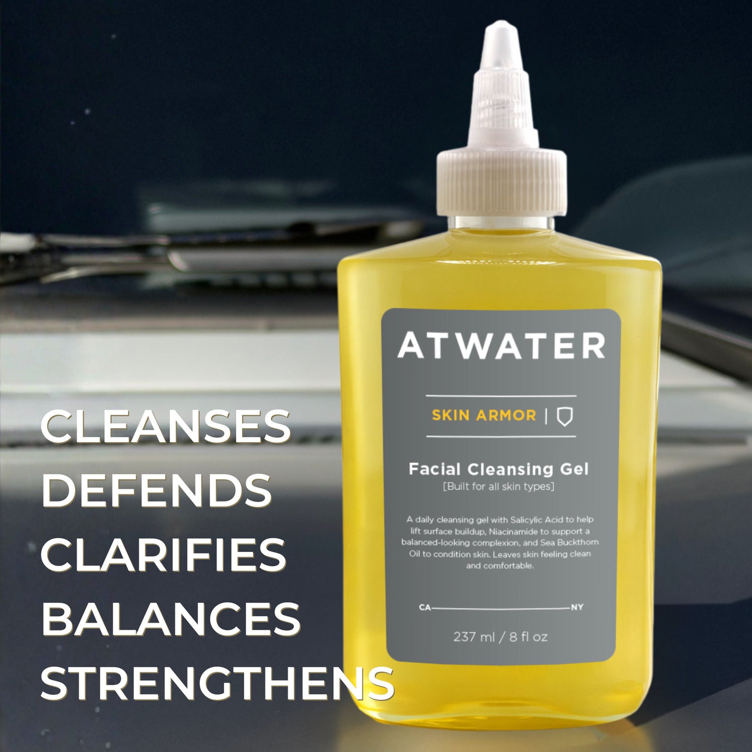 Lifestyle image of Atwater Skin Armor Facial Cleansing Gel