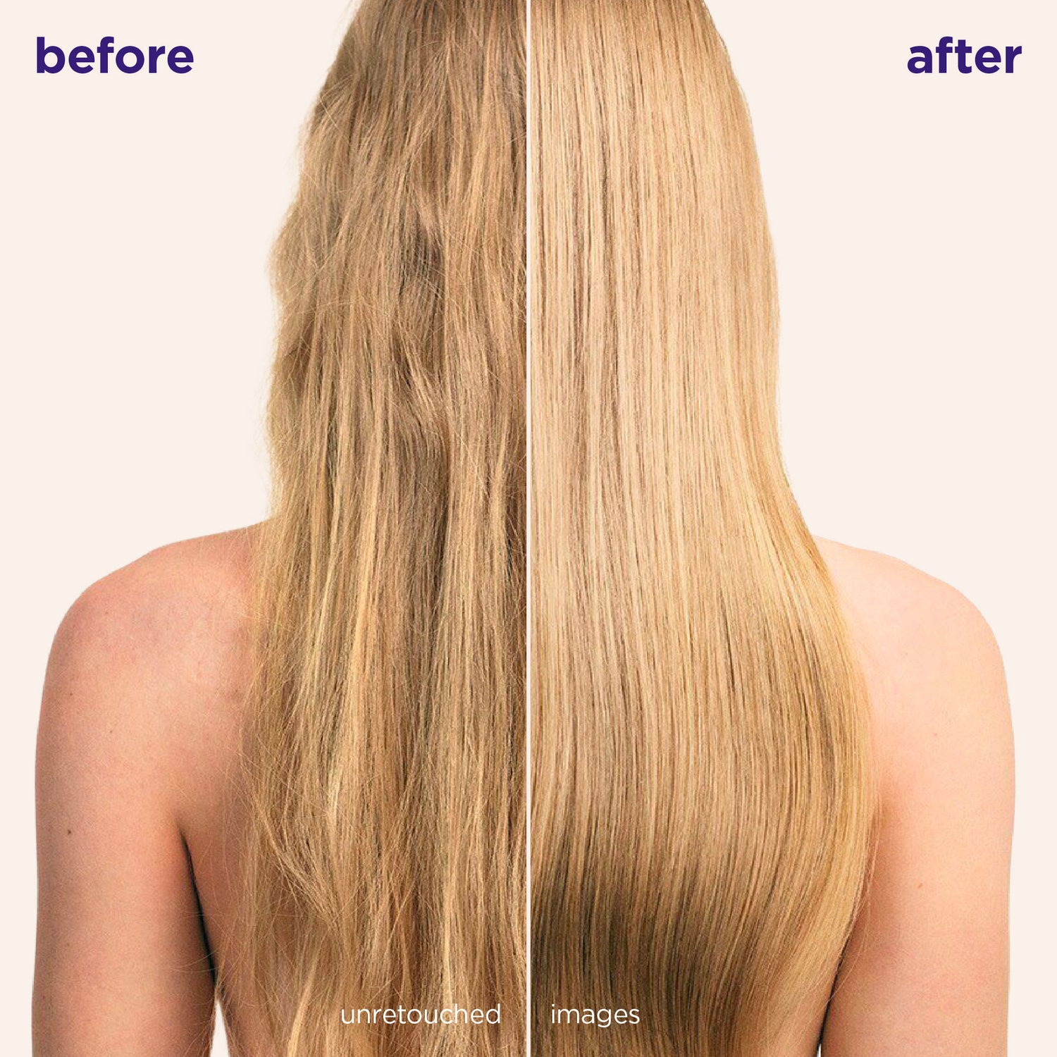 Before and after results of using Maria Nila Bond Builder