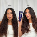 Before and after results of using Oribe Supershine Moisturizing Leave-In Hair Cream for Dry Hair