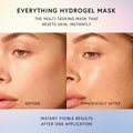 Before and after results of using Dr. Barbara Sturm Everything Hydrogel Mask