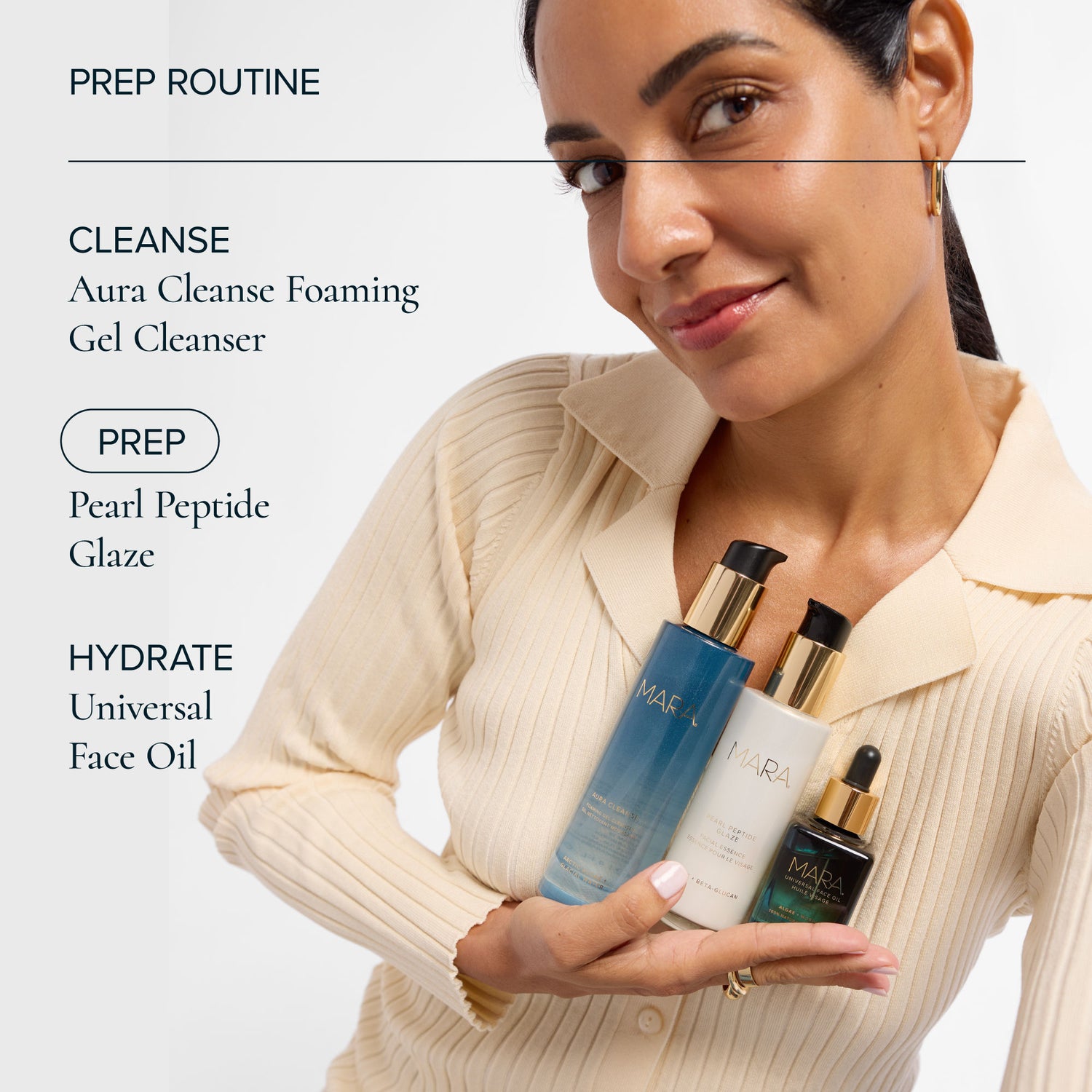 Lifestyle image of Mara Pearl Peptide Glaze Hydrating Facial Essence