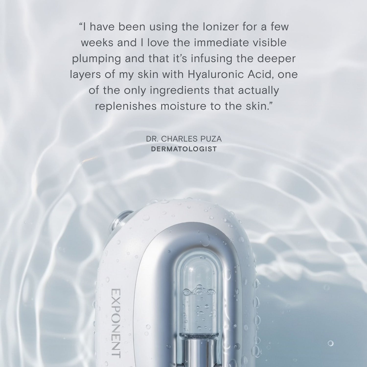 Lifestyle image of Exponent HydroGlow Oxygen Ionizer Hyaluronic Acid Refill