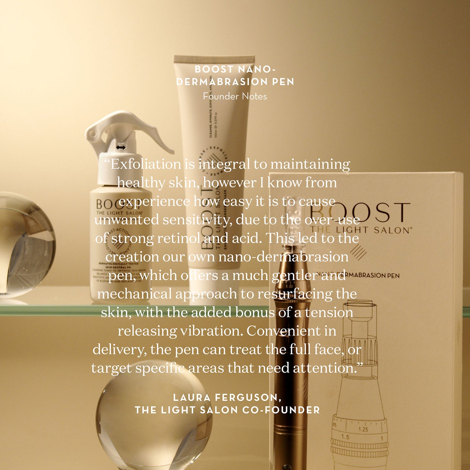 Lifestyle image of The Light Salon Boost Nano-Dermabrasion & Nano-Infusion Pen