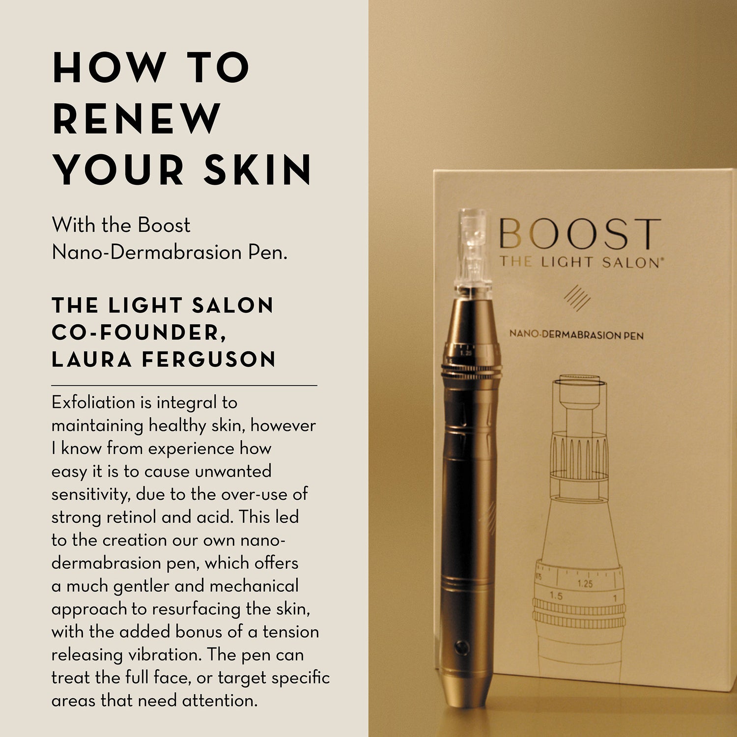 Lifestyle image of The Light Salon Boost Nano-Dermabrasion & Nano-Infusion Pen