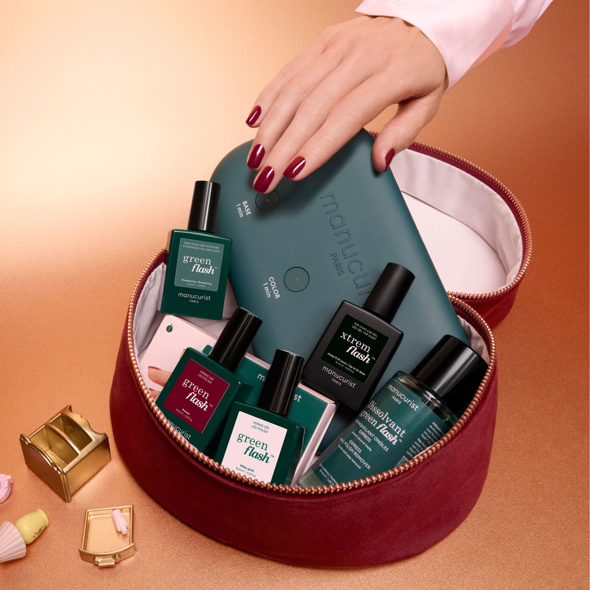 Lifestyle image of Manucurist Xtrem Flash Gel Nail Polish Routine Set (Limited Edition)