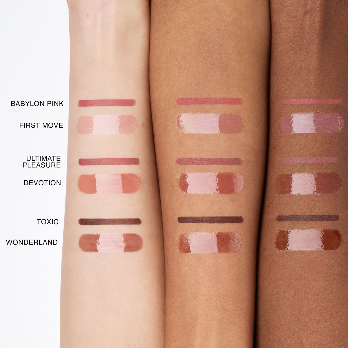 An arm swatch of Nars Line & Shine Lip Duo
