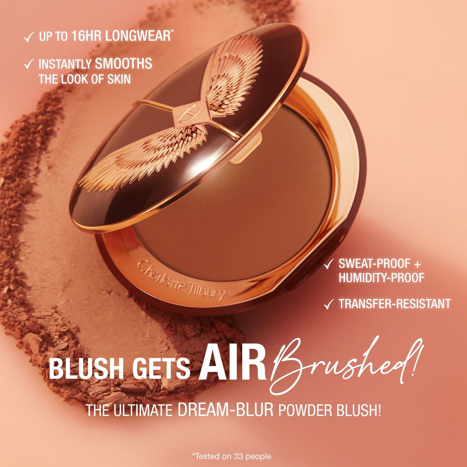 Lifestyle image of Charlotte Tilbury Airbrush Powder Blush Blur