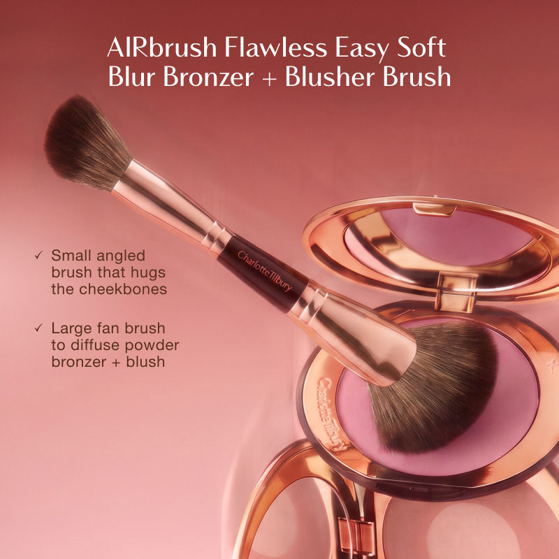 Lifestyle image of Charlotte Tilbury Airbrush Flawless Easy Soft Blur Bronzer + Blusher Brush