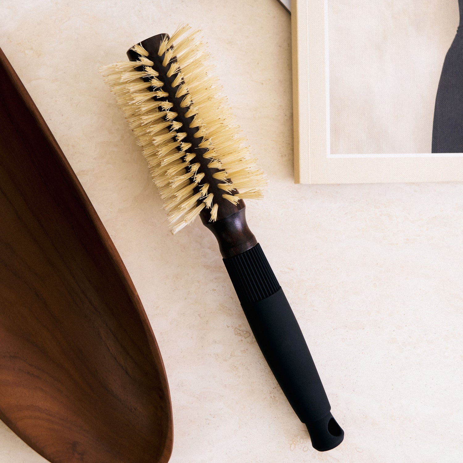 Lifestyle image of Christophe Robin Pre-Curved Blowdry Hairbrush