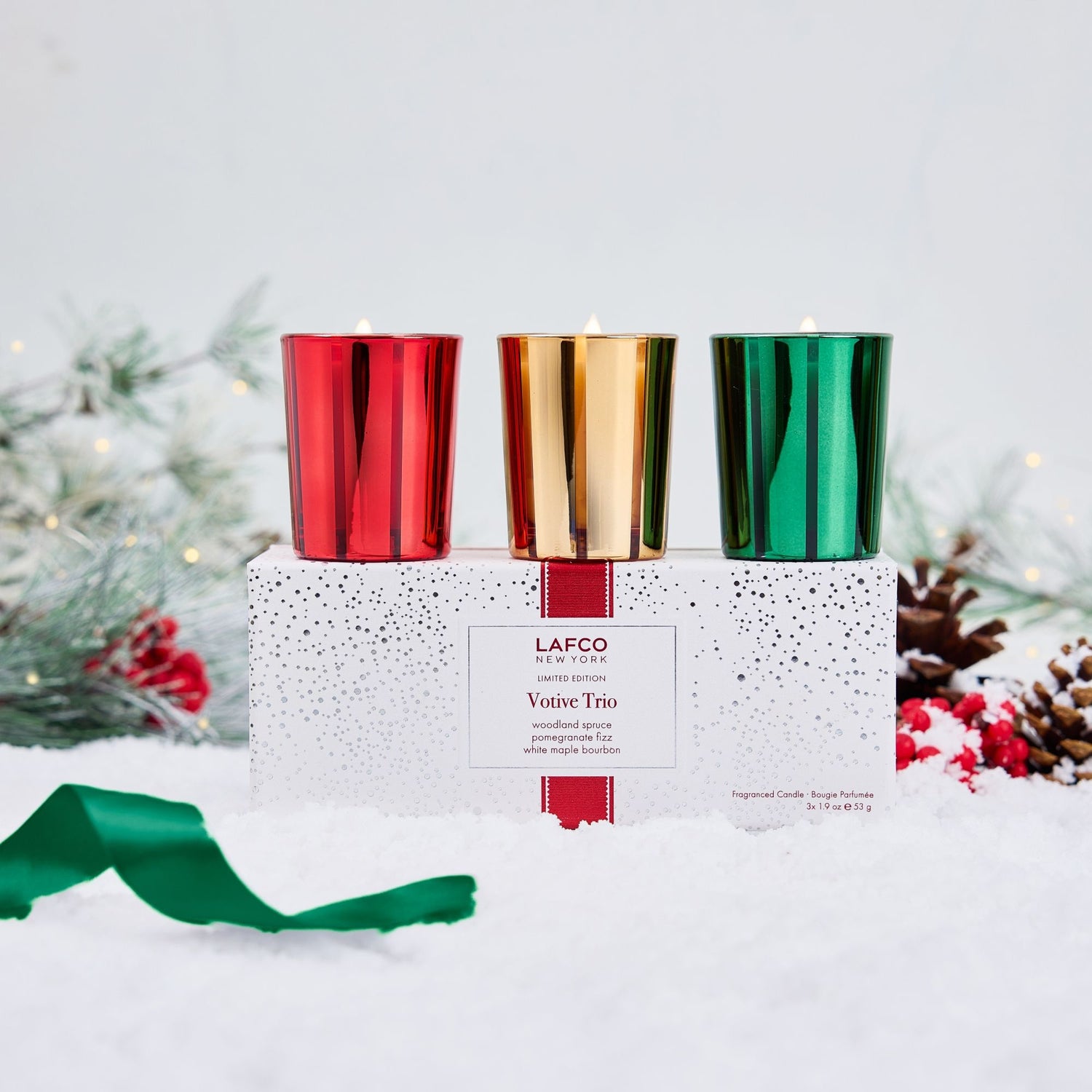 Lifestyle image of Lafco Holiday Votive Trio (Limited Edition)