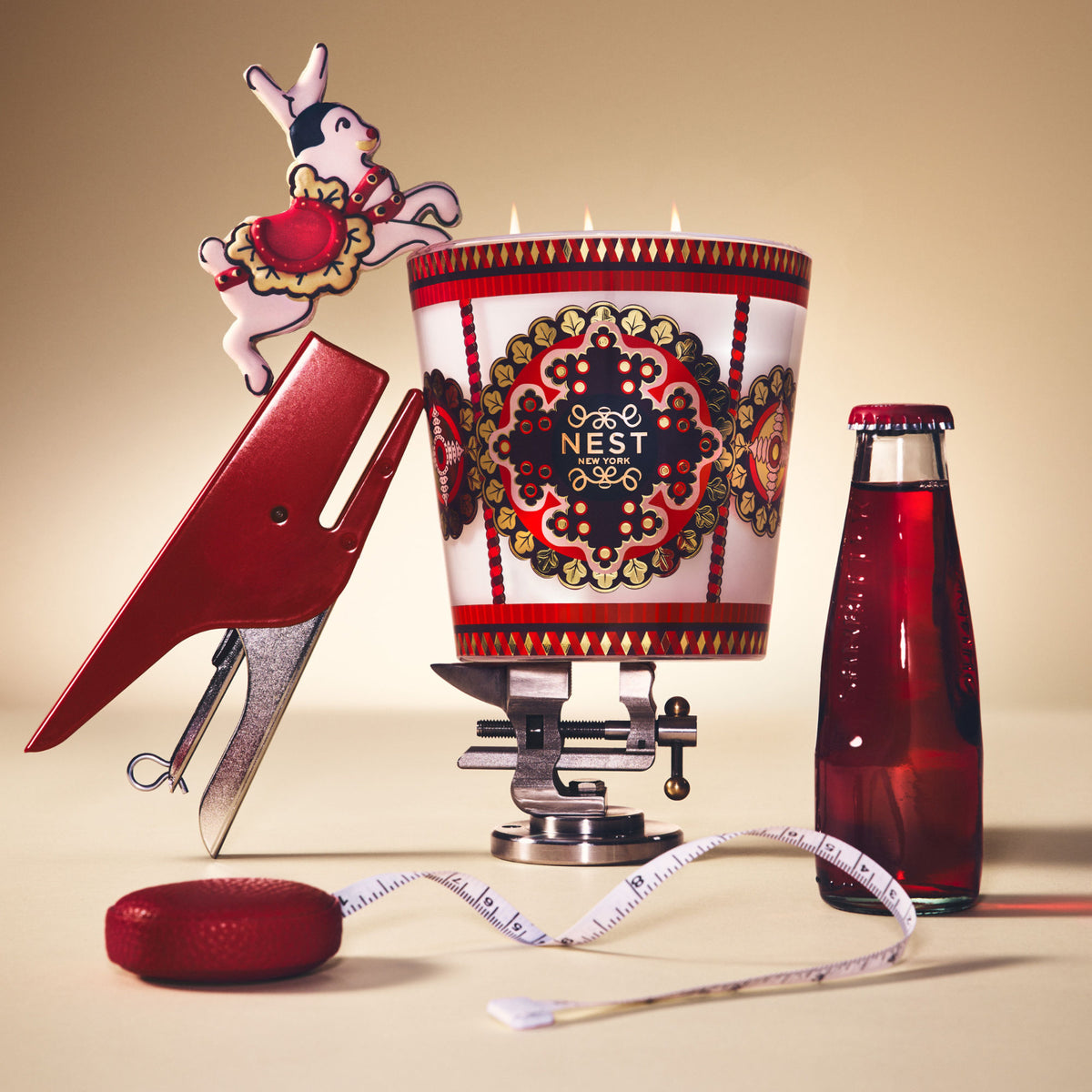 Lifestyle image of Nest New York Nest New York x Pierre Marie Holiday 3-Wick Candle (Limited Edition)