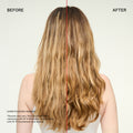 Before and after results of using Olaplex No.5 Bond Maintenance Hair Strengthening Conditioner