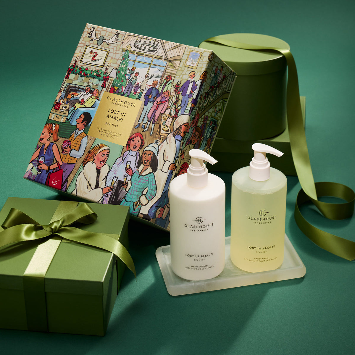 Lifestyle image of Glasshouse Fragrances Lost in Amalfi Hand Care Duo Gift Set (Limited Edition)