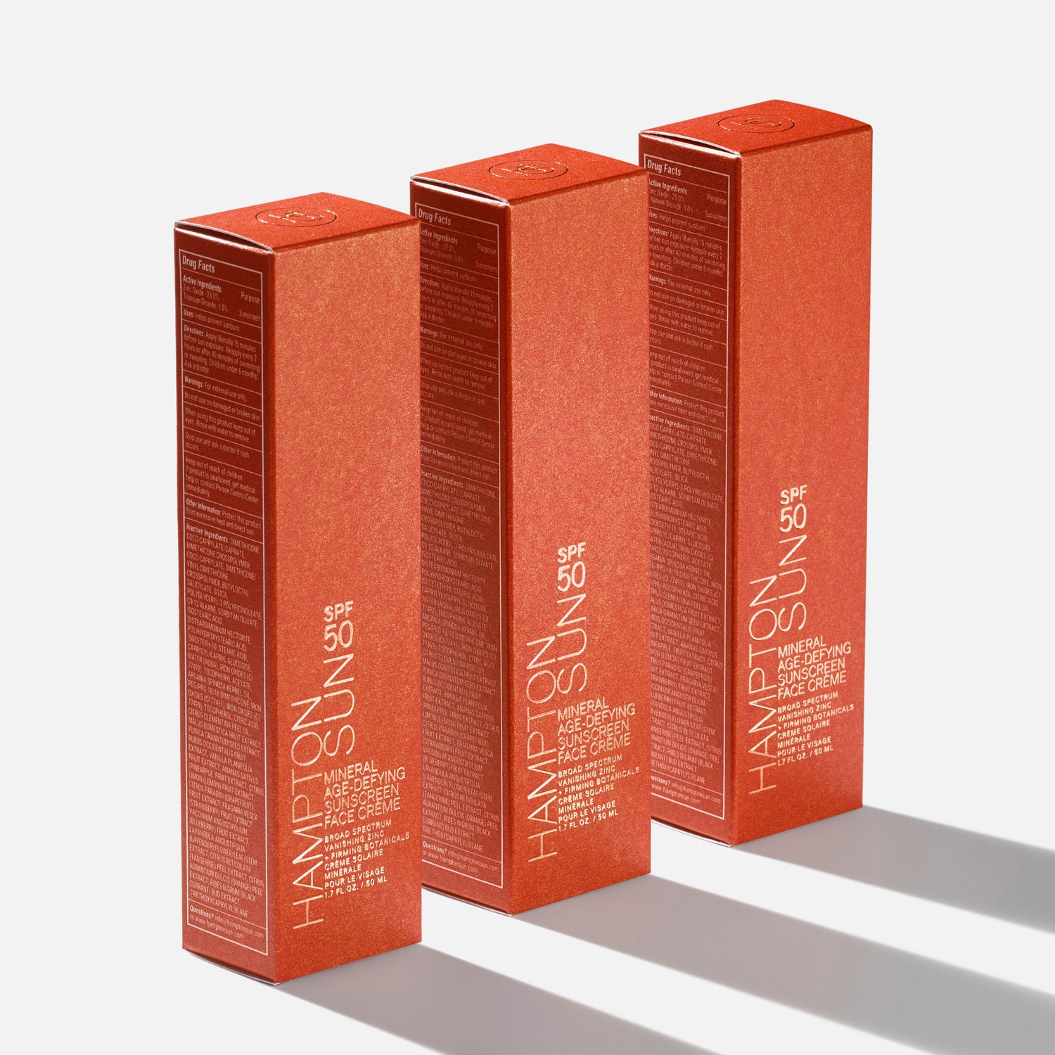 Image of the Hampton Sun Age Defying SPF 50 Mineral Face Crème box