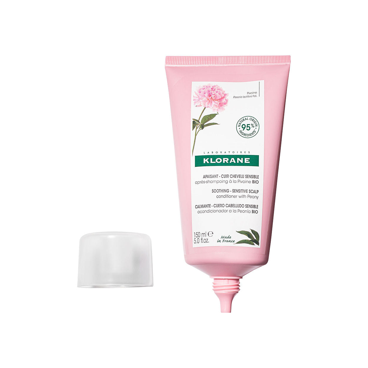 Image of an open Klorane Gel Conditioner with Peony