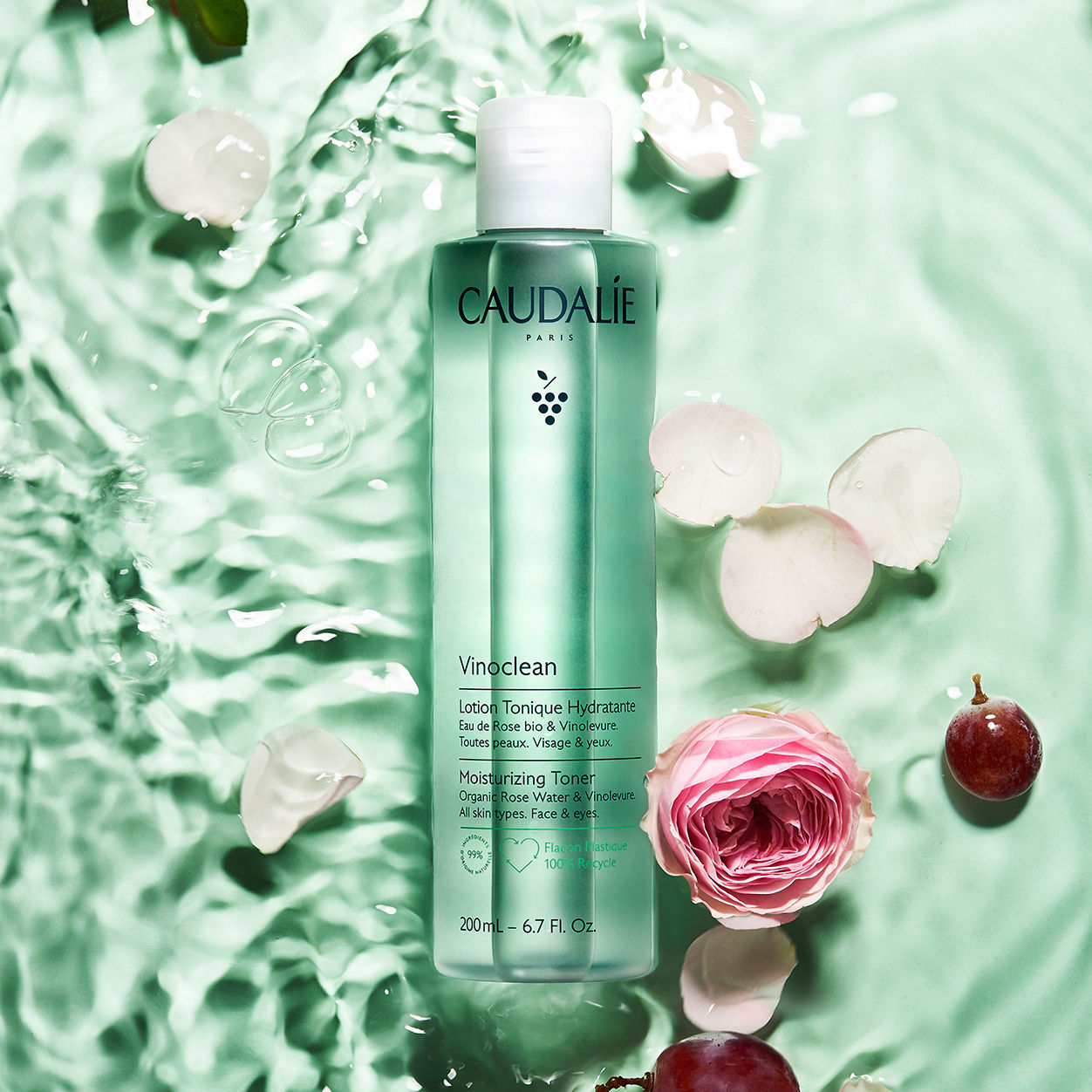 Lifestyle image of Caudalie Vinoclean Moisturizing Toner With Rose Water