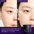 Before and after results of using Caudalie Premier Cru Rich Cream Moisturizer