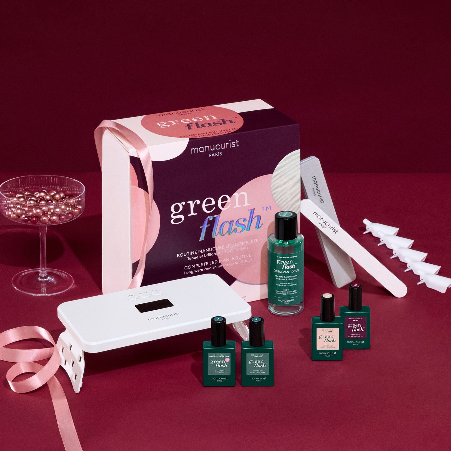 Image of a closed Manucurist Green Flash Holiday Gift Set (Limited Edition)