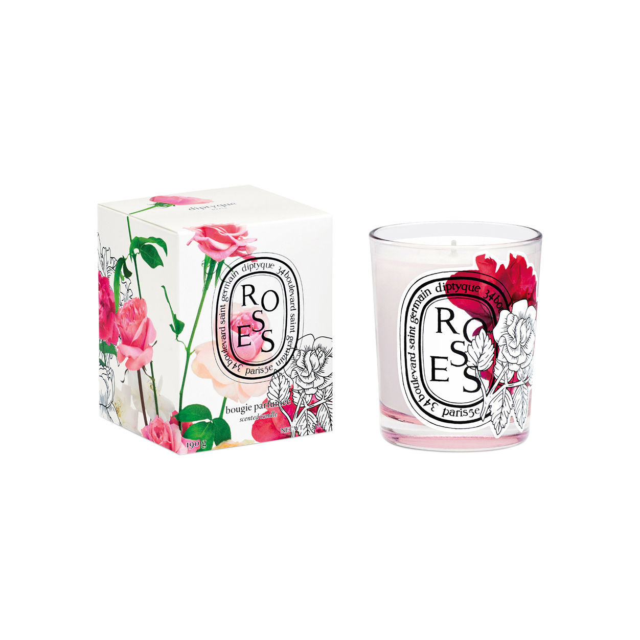 Image of the Diptyque Roses Candle (Limited Edition) box